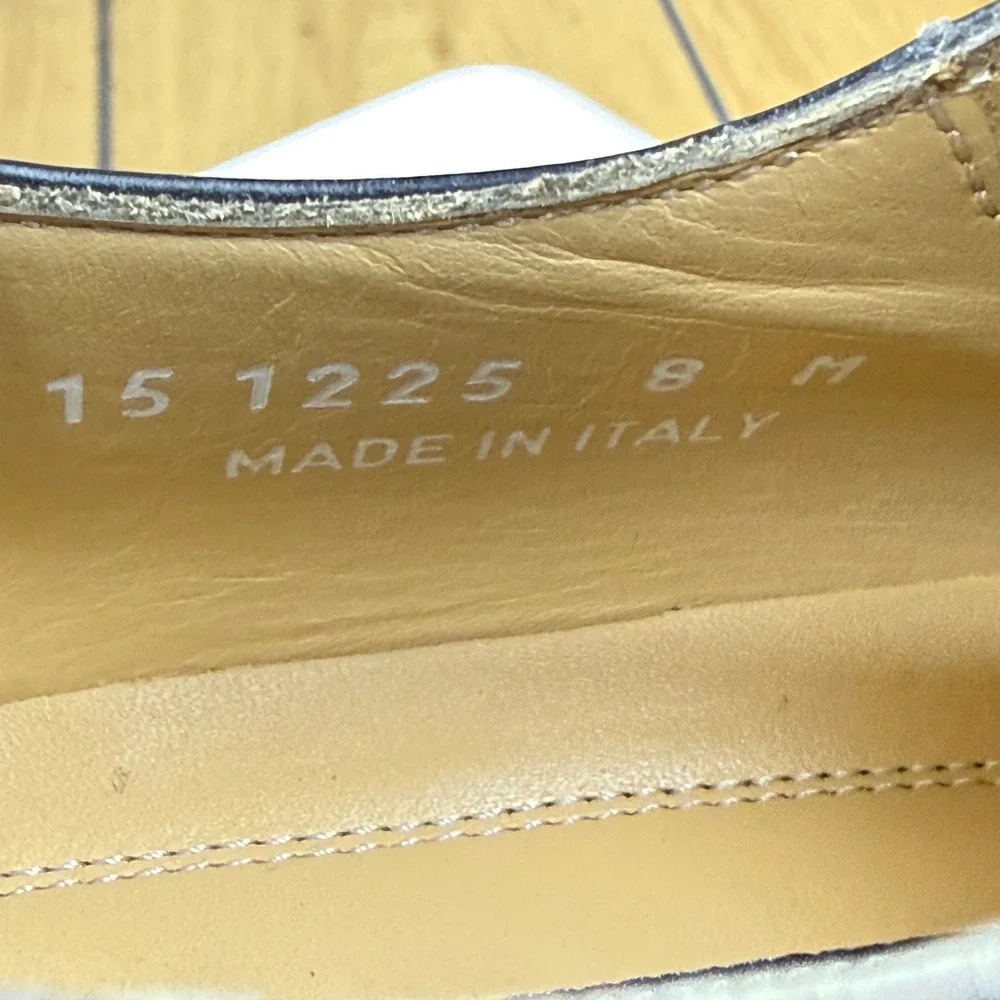 Johnston & Murphy Signature Black Leather Moc Toe Derby Shoes Italy Size 8 M